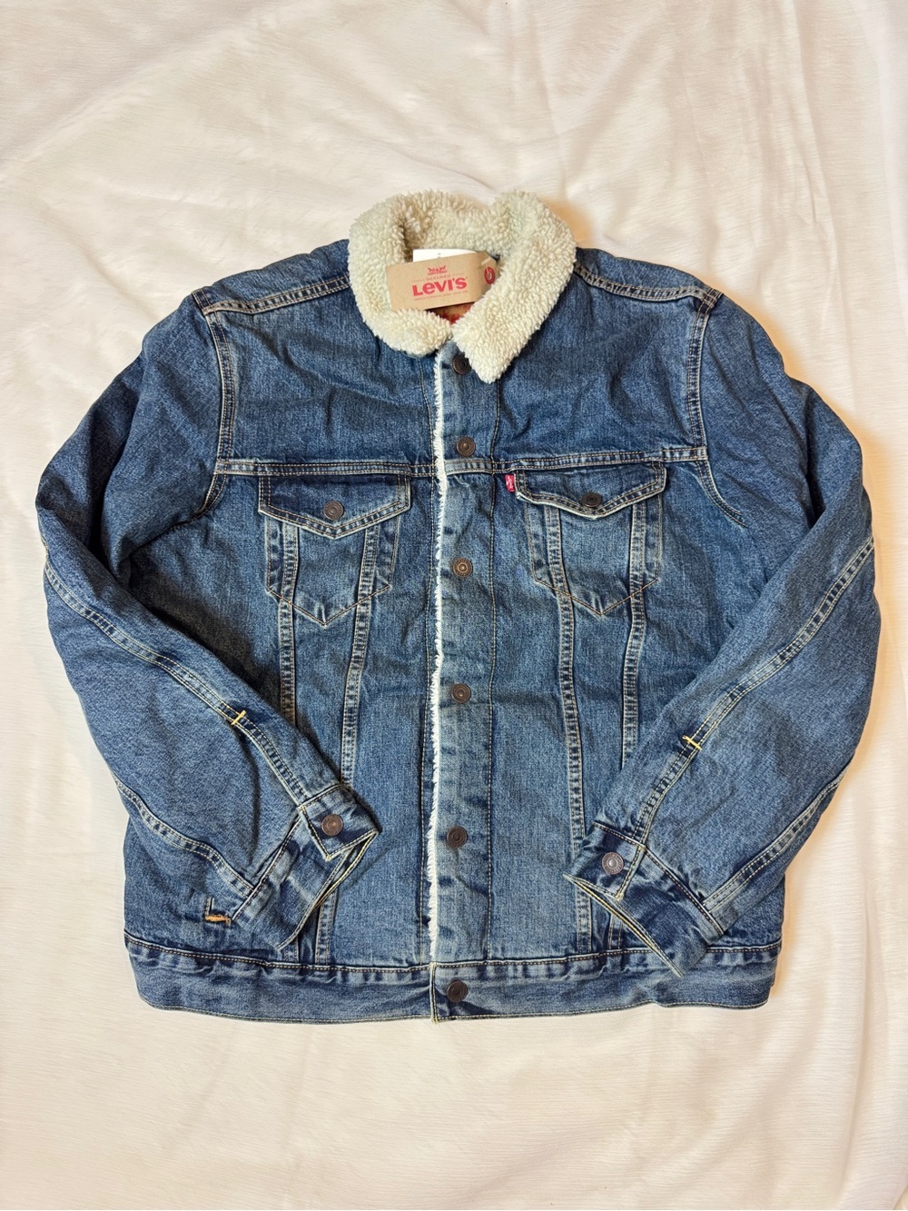 Levi's Women Blue Denim Sherpa Trucker Jacket